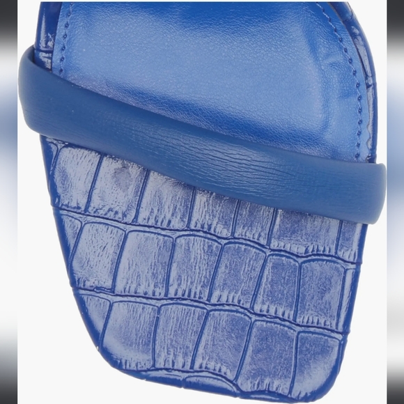 NWT STEVE MADDEN Blue Leather Lace Up Alligator Sandal, sz 5.5 - Picture 5 of 8